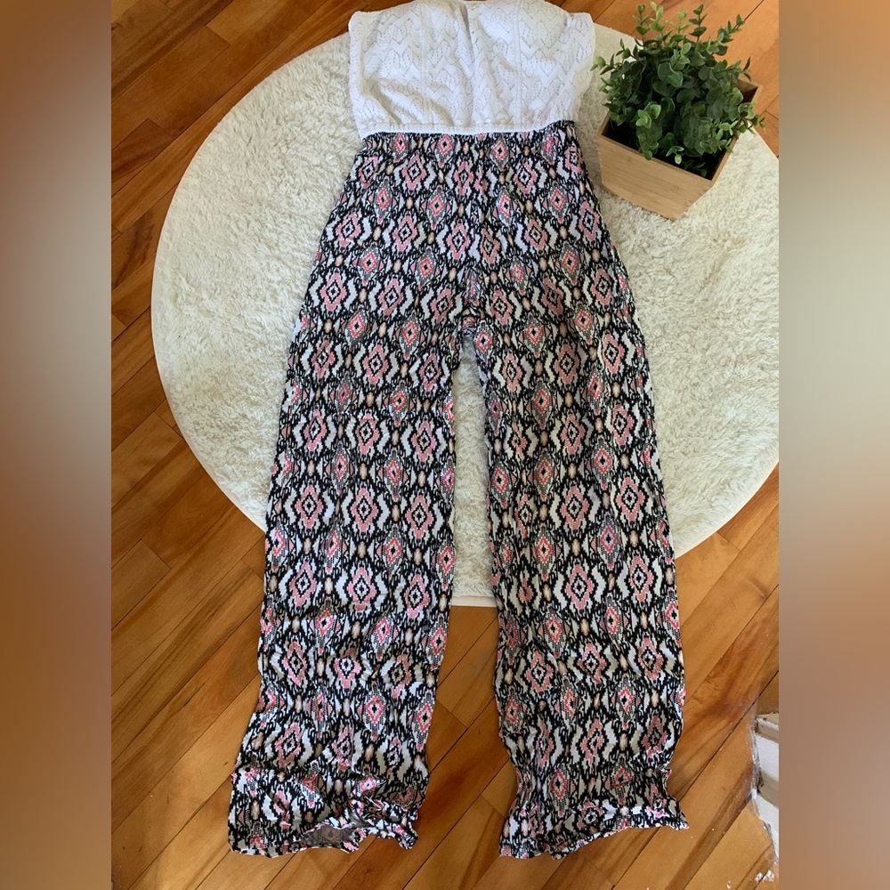 Boho Patterned Wide-Leg Jumpsuit - Picture 2 of 6